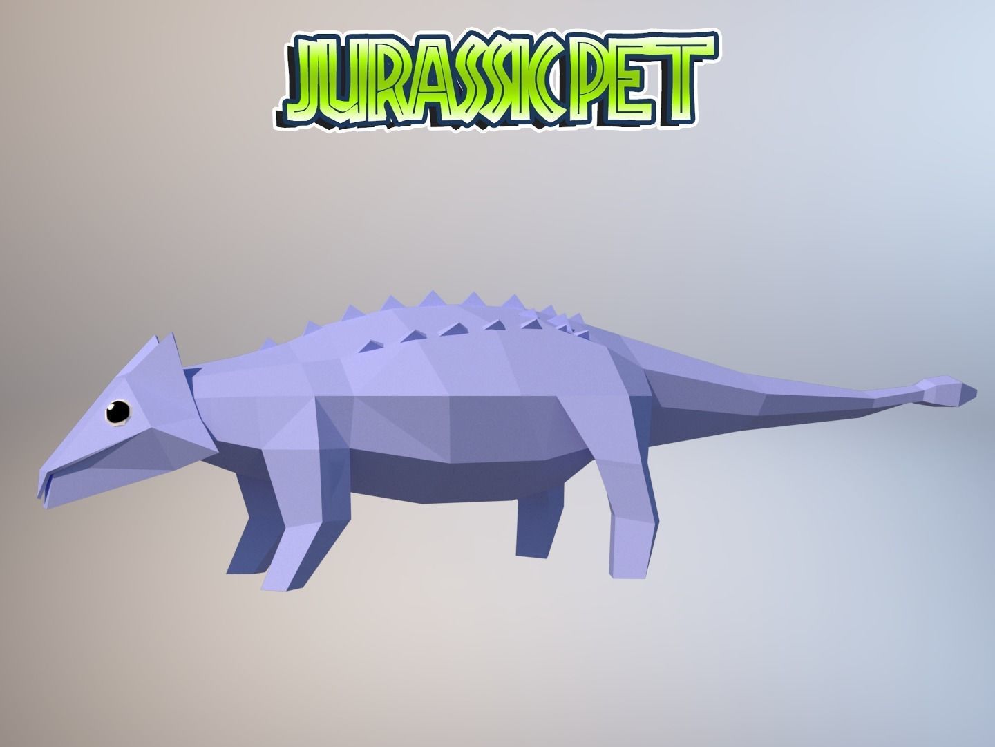 Ankylosaurus jurassic pet Low-poly 3D model_2