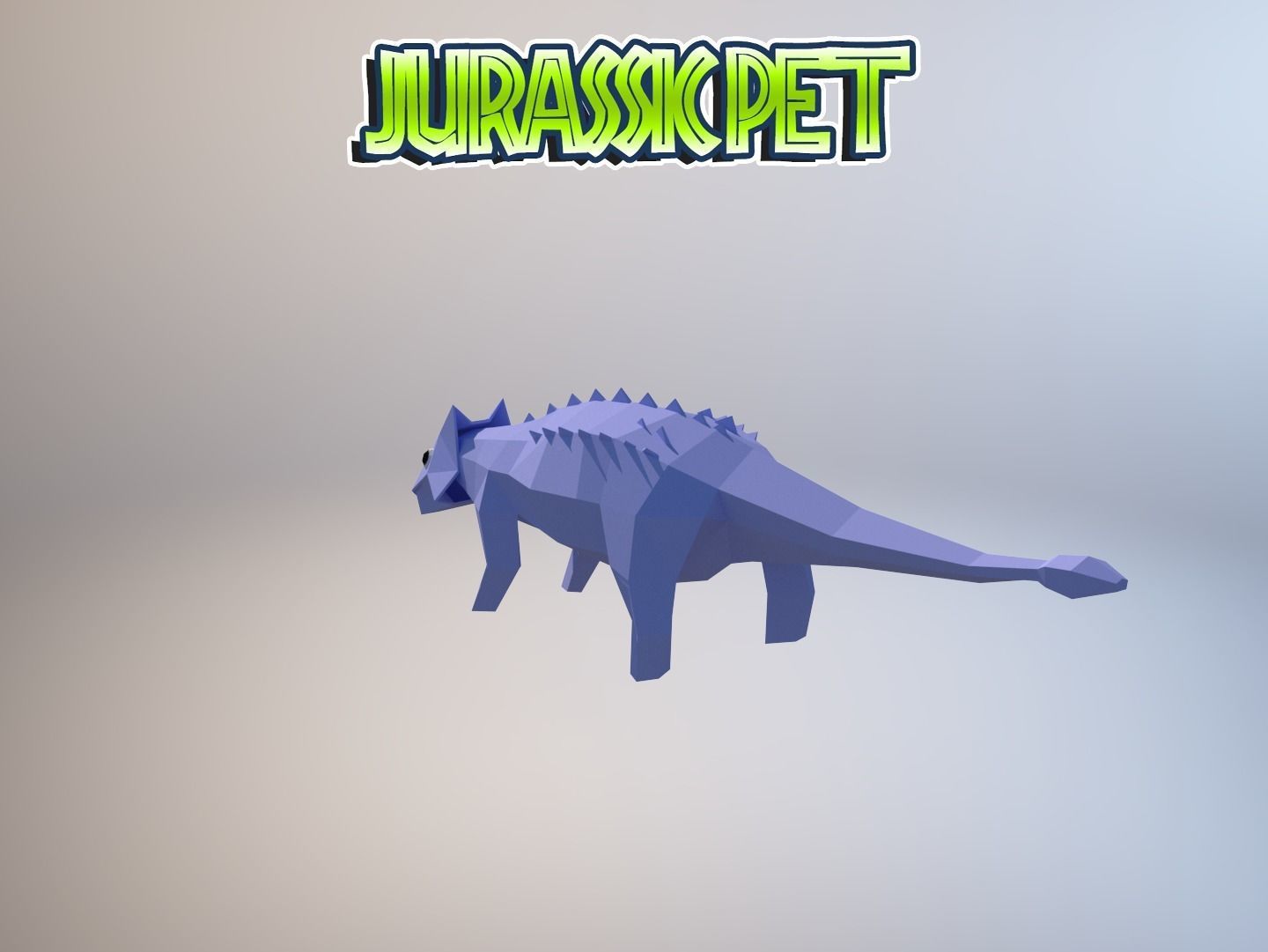 Ankylosaurus jurassic pet Low-poly 3D model_9