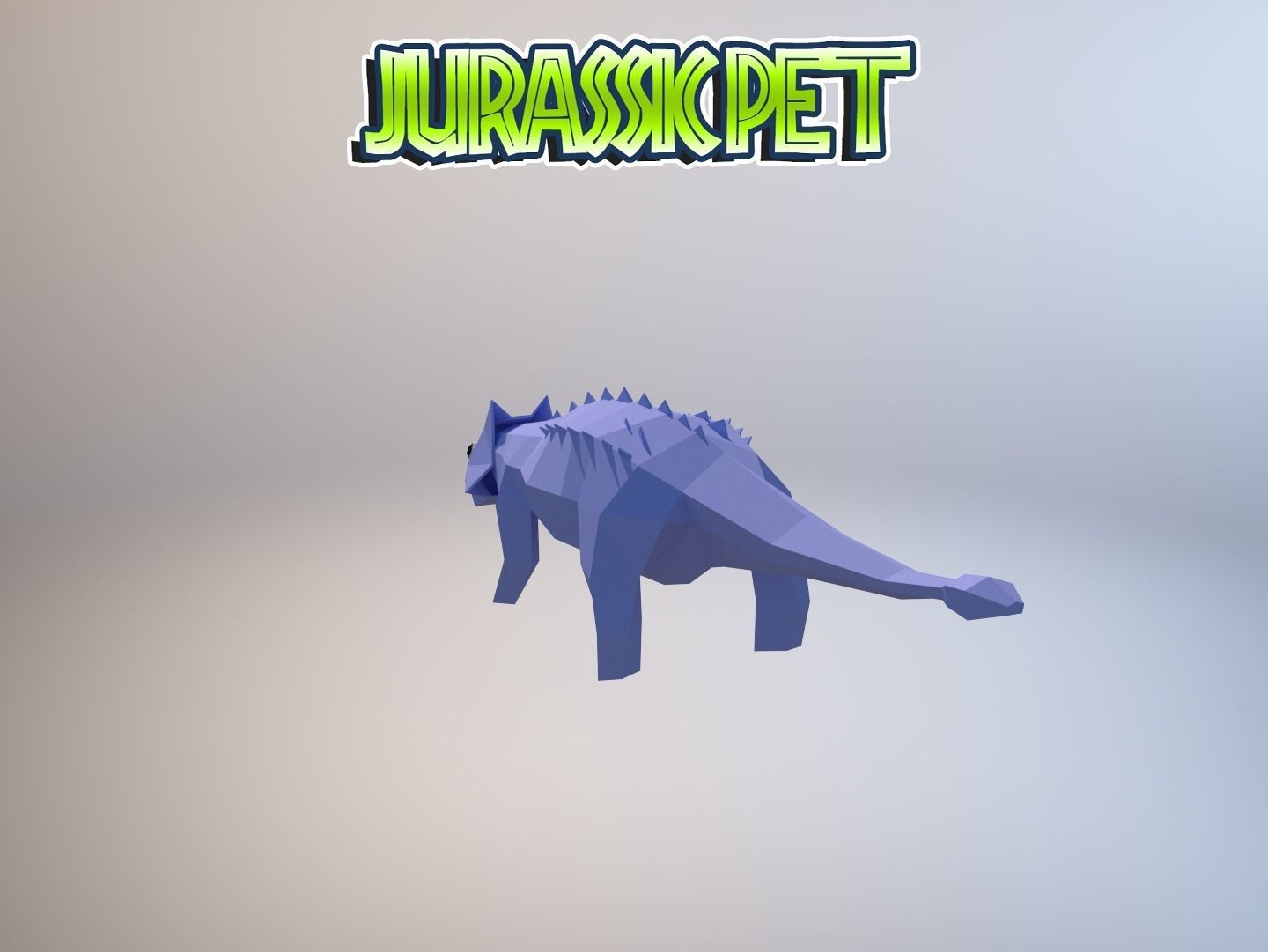 Ankylosaurus jurassic pet Low-poly 3D model_10