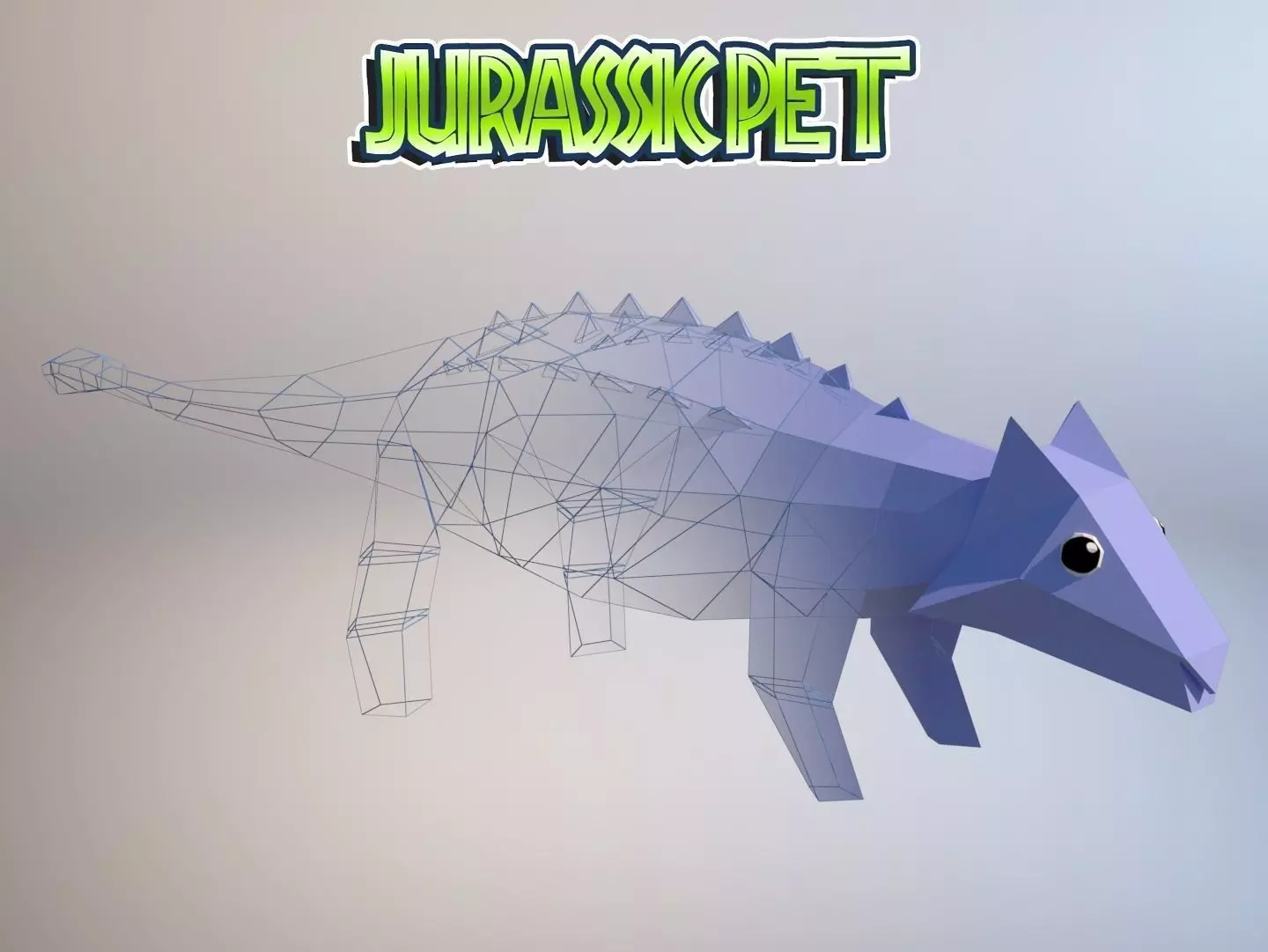 Ankylosaurus jurassic pet Low-poly 3D model_0