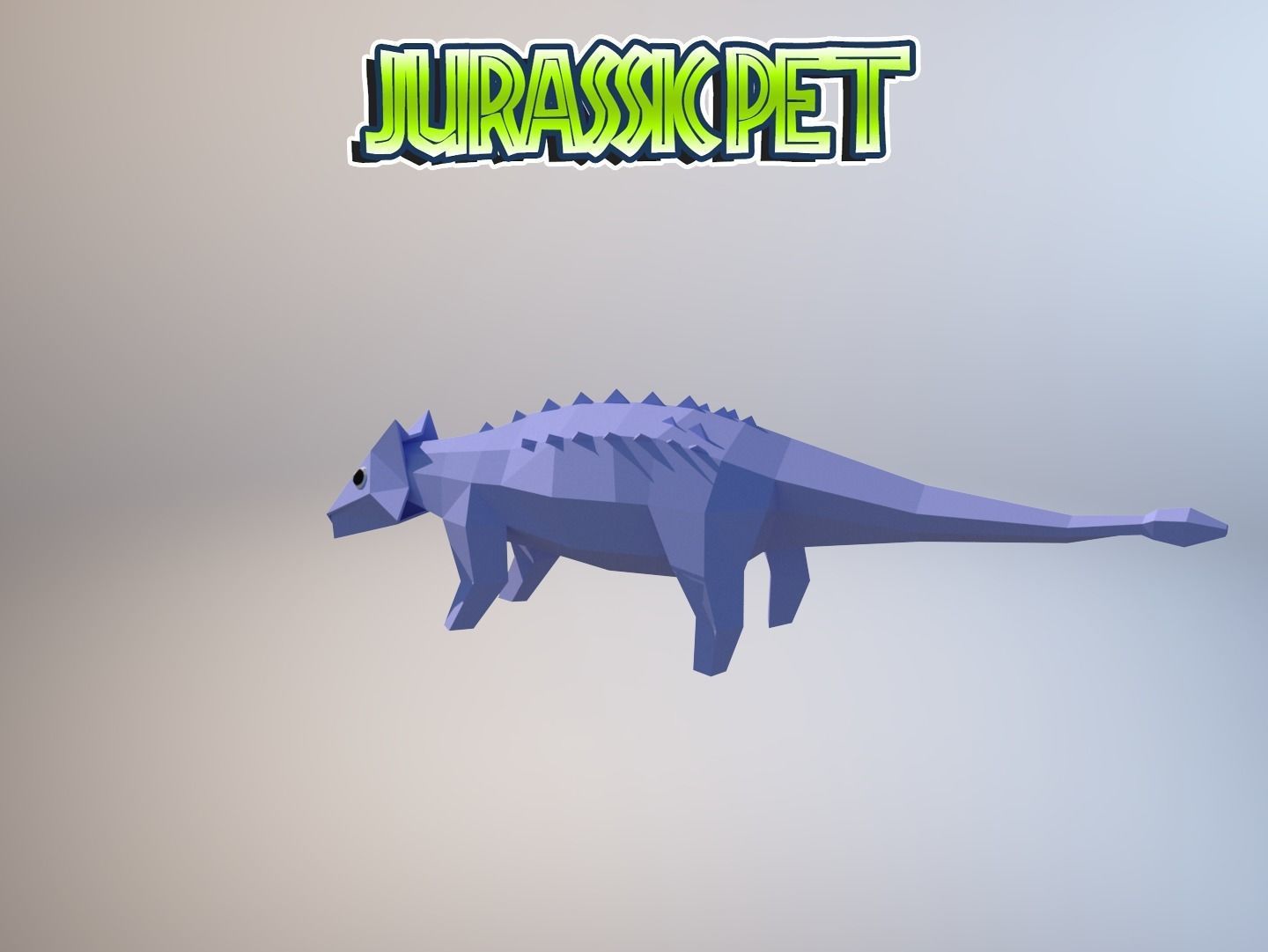 Ankylosaurus jurassic pet Low-poly 3D model_7