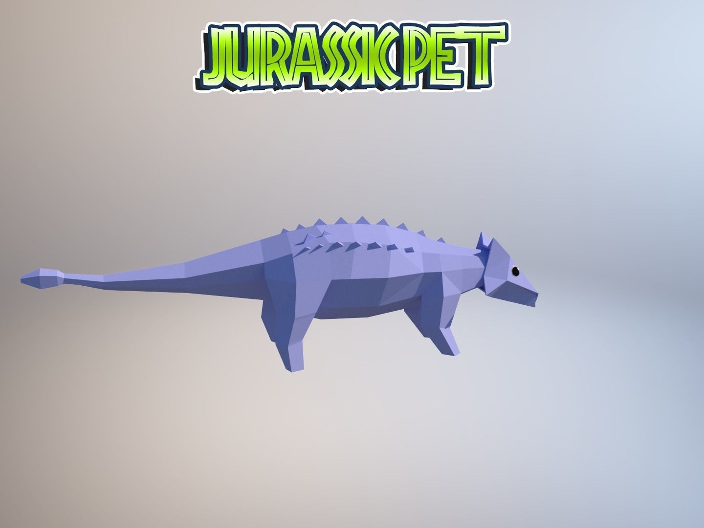 Ankylosaurus jurassic pet Low-poly 3D model_19