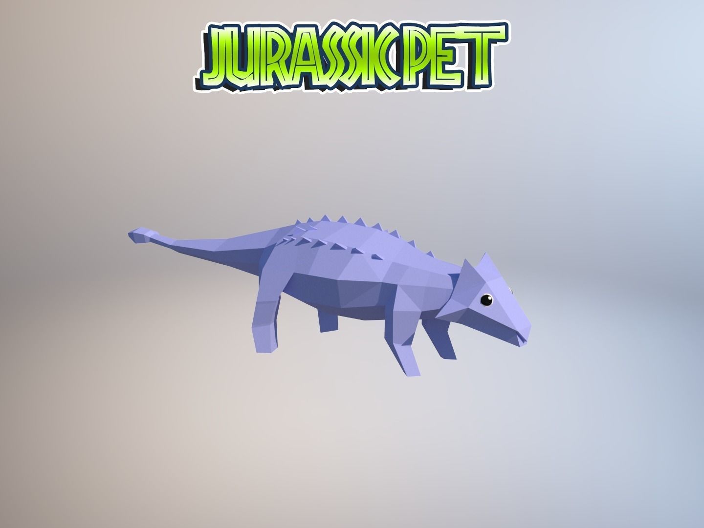 Ankylosaurus jurassic pet Low-poly 3D model_23
