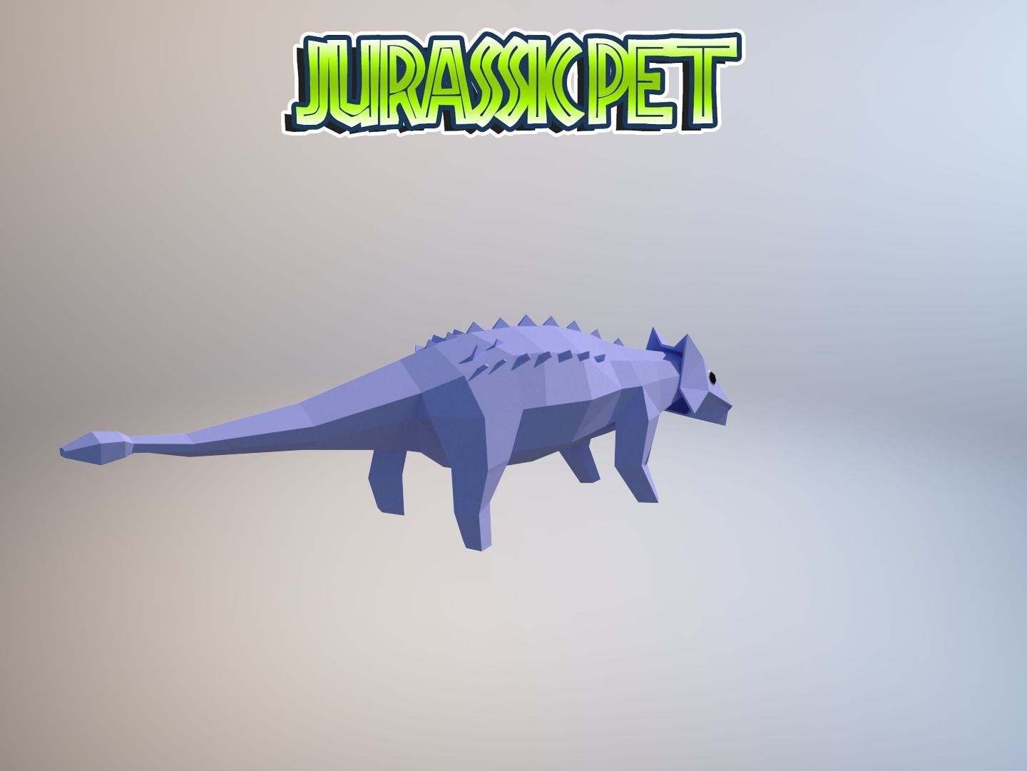 Ankylosaurus jurassic pet Low-poly 3D model_17