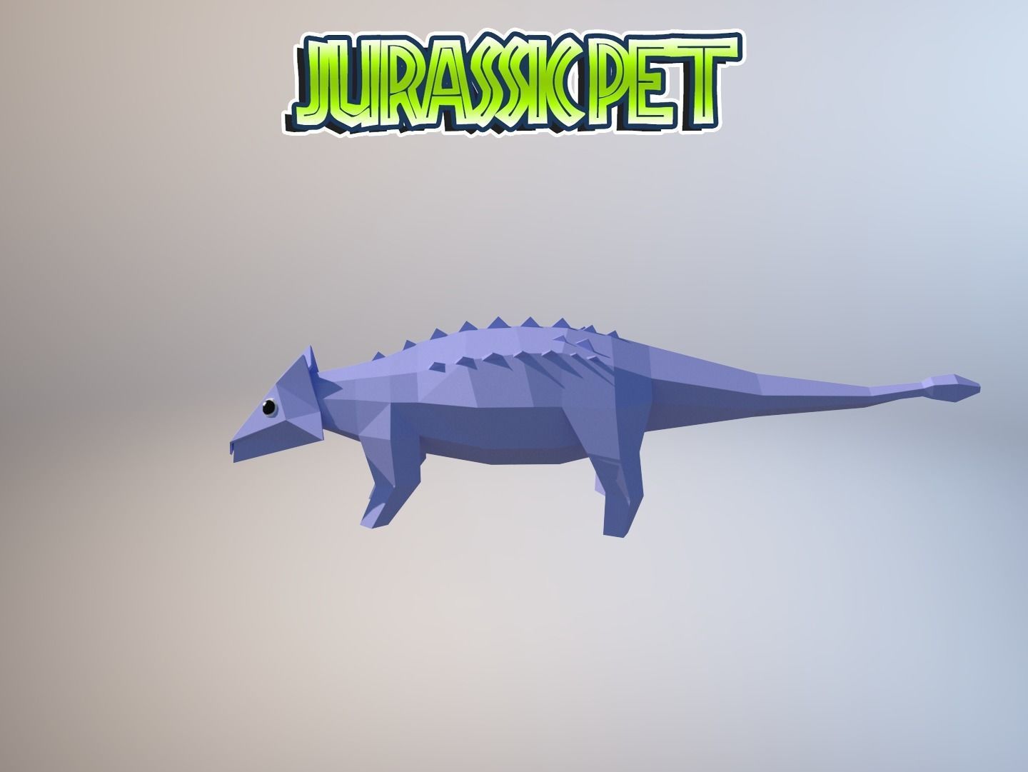 Ankylosaurus jurassic pet Low-poly 3D model_5