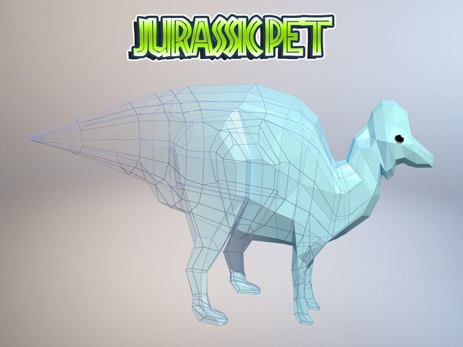 Corythosaurus casuarius Low-poly 3D model