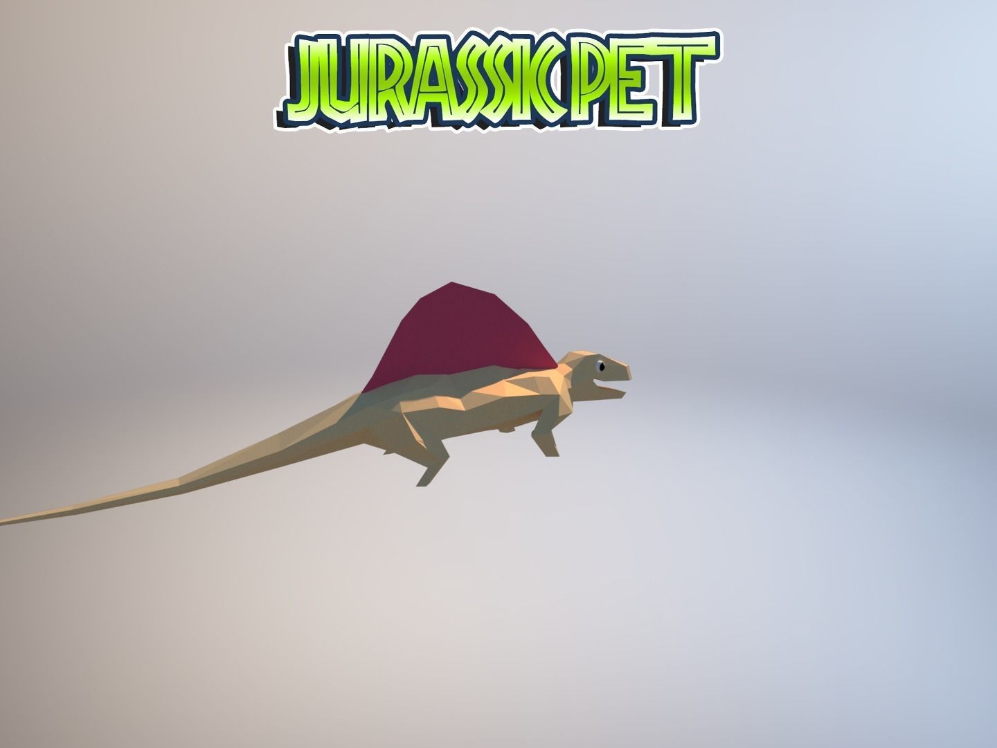Dimetrodon jurassic pet Low-poly 3D model_18