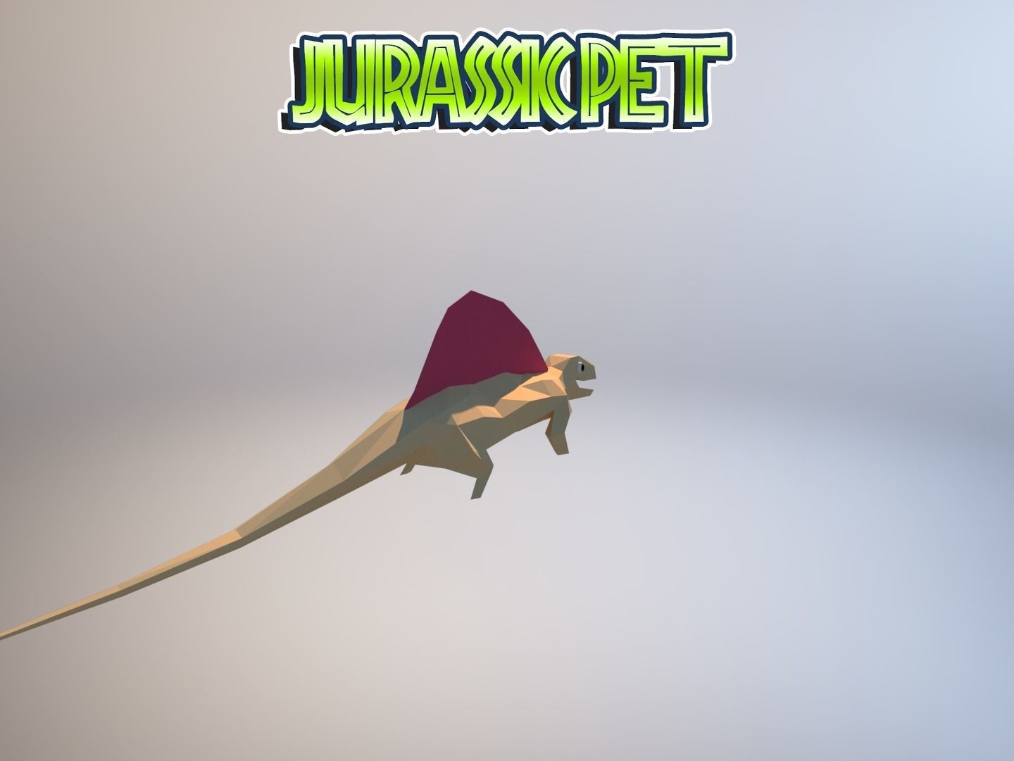 Dimetrodon jurassic pet Low-poly 3D model_16