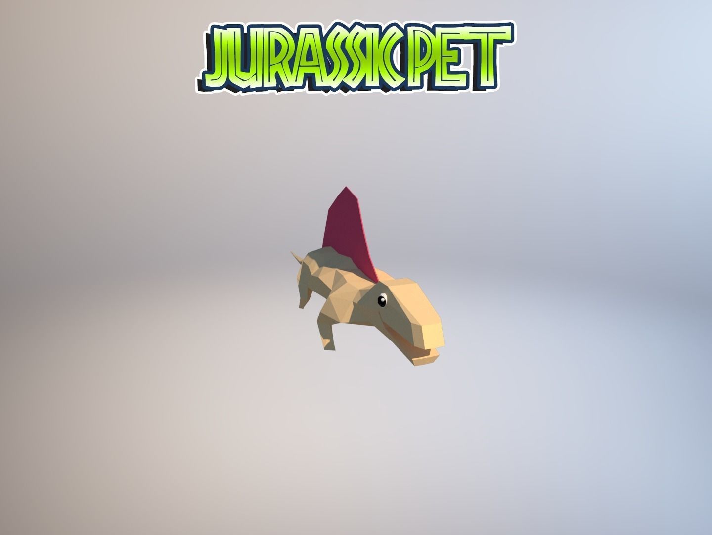 Dimetrodon jurassic pet Low-poly 3D model_26