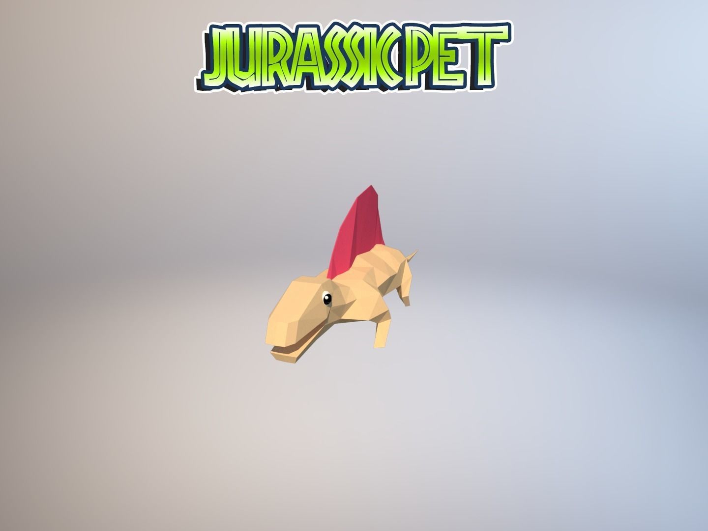 Dimetrodon jurassic pet Low-poly 3D model_29