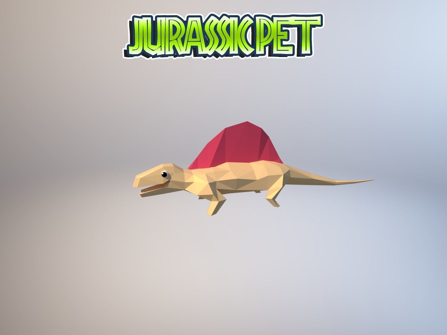 Dimetrodon jurassic pet Low-poly 3D model_33