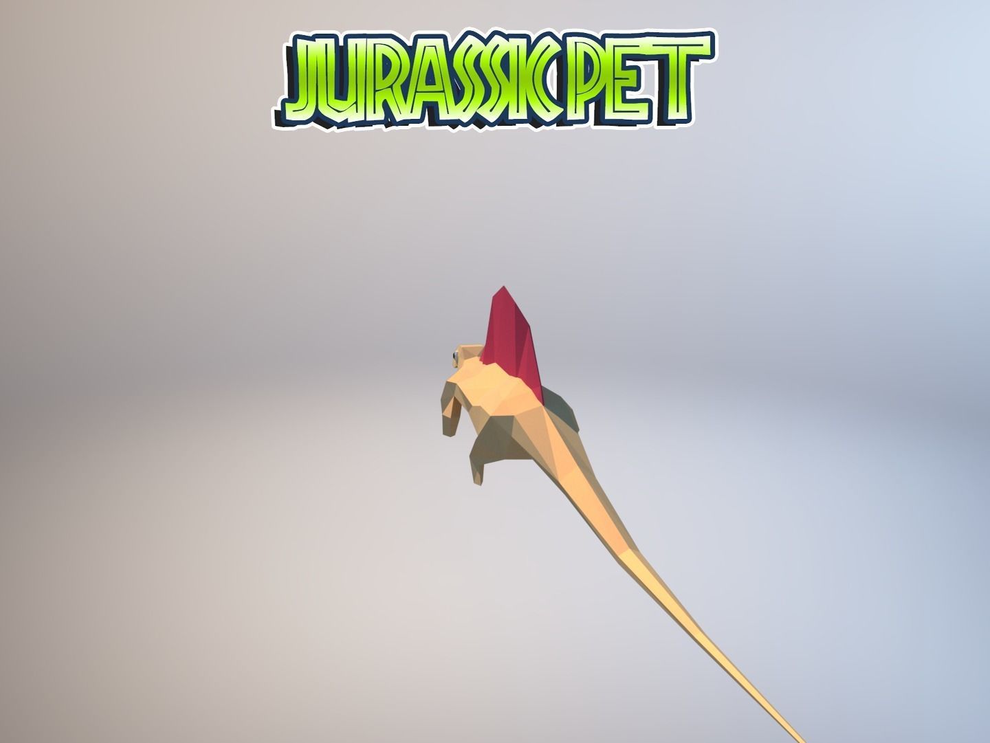 Dimetrodon jurassic pet Low-poly 3D model_11
