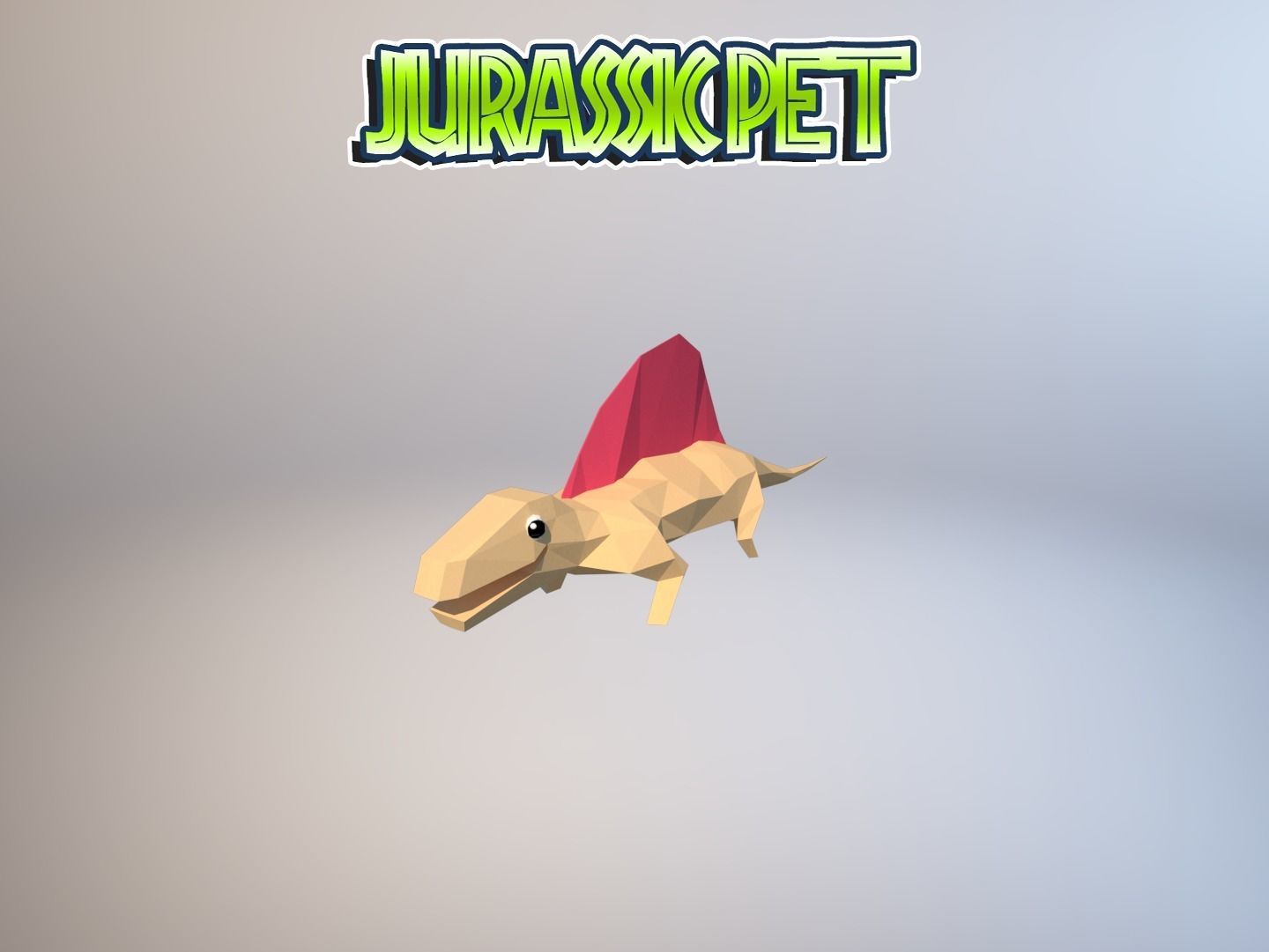 Dimetrodon jurassic pet Low-poly 3D model_30