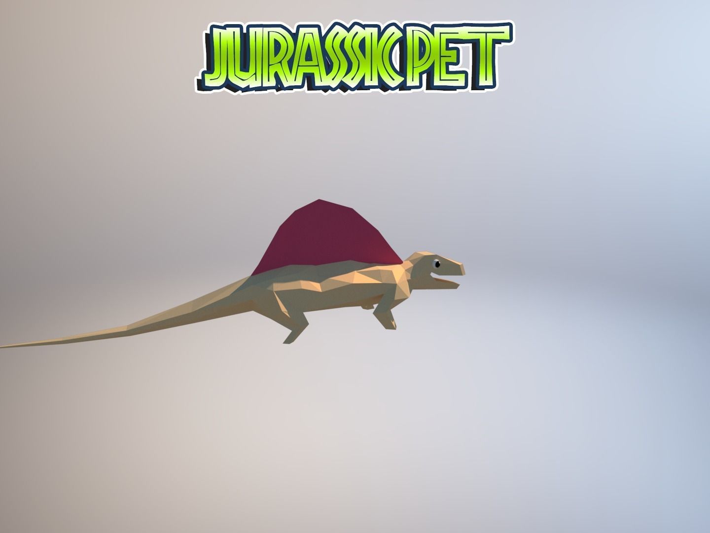 Dimetrodon jurassic pet Low-poly 3D model_19
