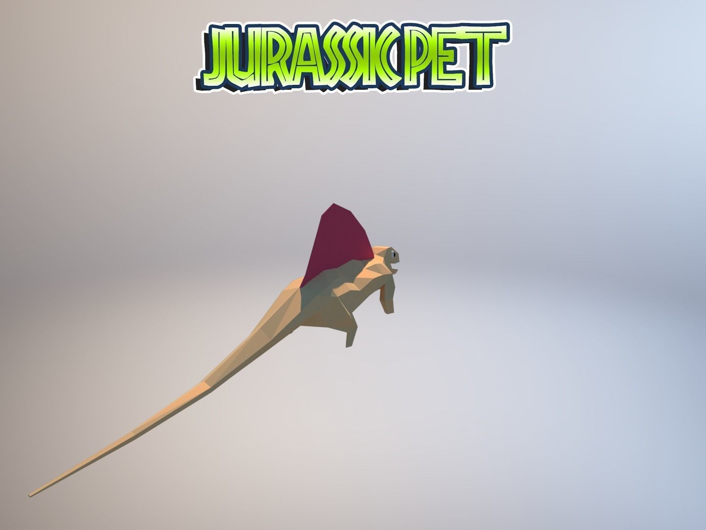Dimetrodon jurassic pet Low-poly 3D model_15
