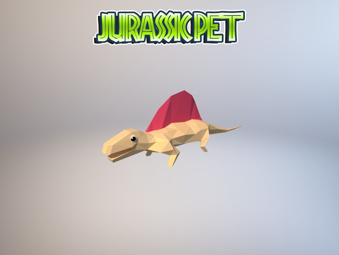 Dimetrodon jurassic pet Low-poly 3D model_31