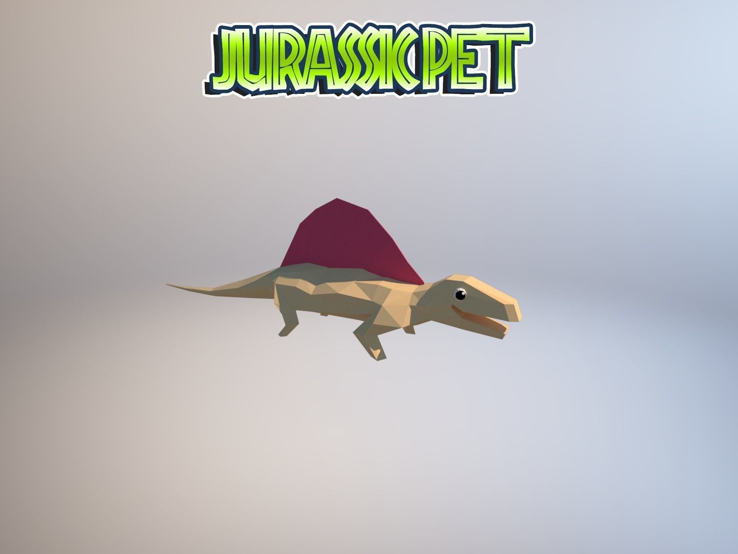 Dimetrodon jurassic pet Low-poly 3D model_23