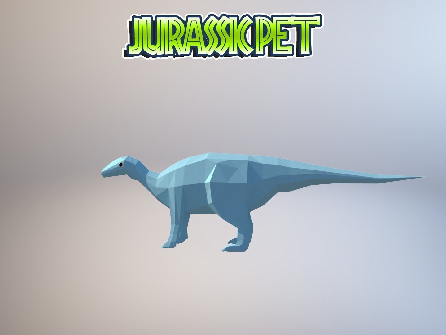 Iguanodon bernissartensis Low-poly 3D model_6