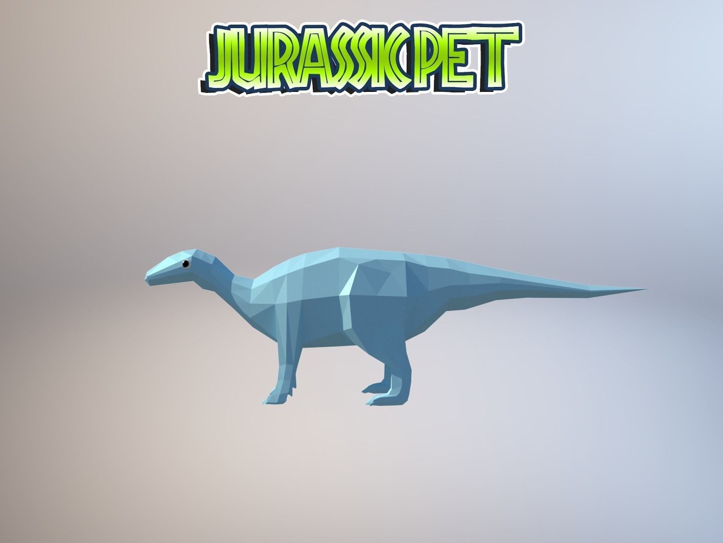 Iguanodon bernissartensis Low-poly 3D model_5