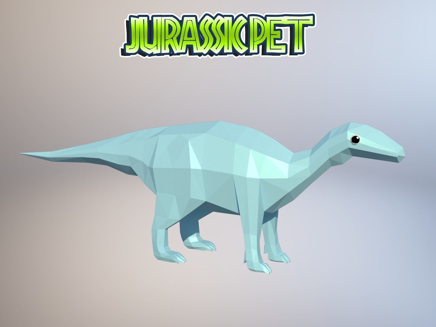 Iguanodon bernissartensis Low-poly 3D model_4