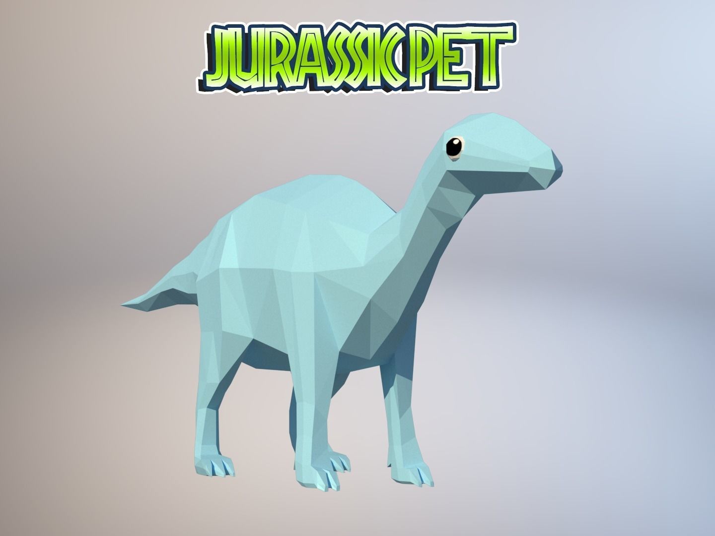 Iguanodon bernissartensis Low-poly 3D model_2