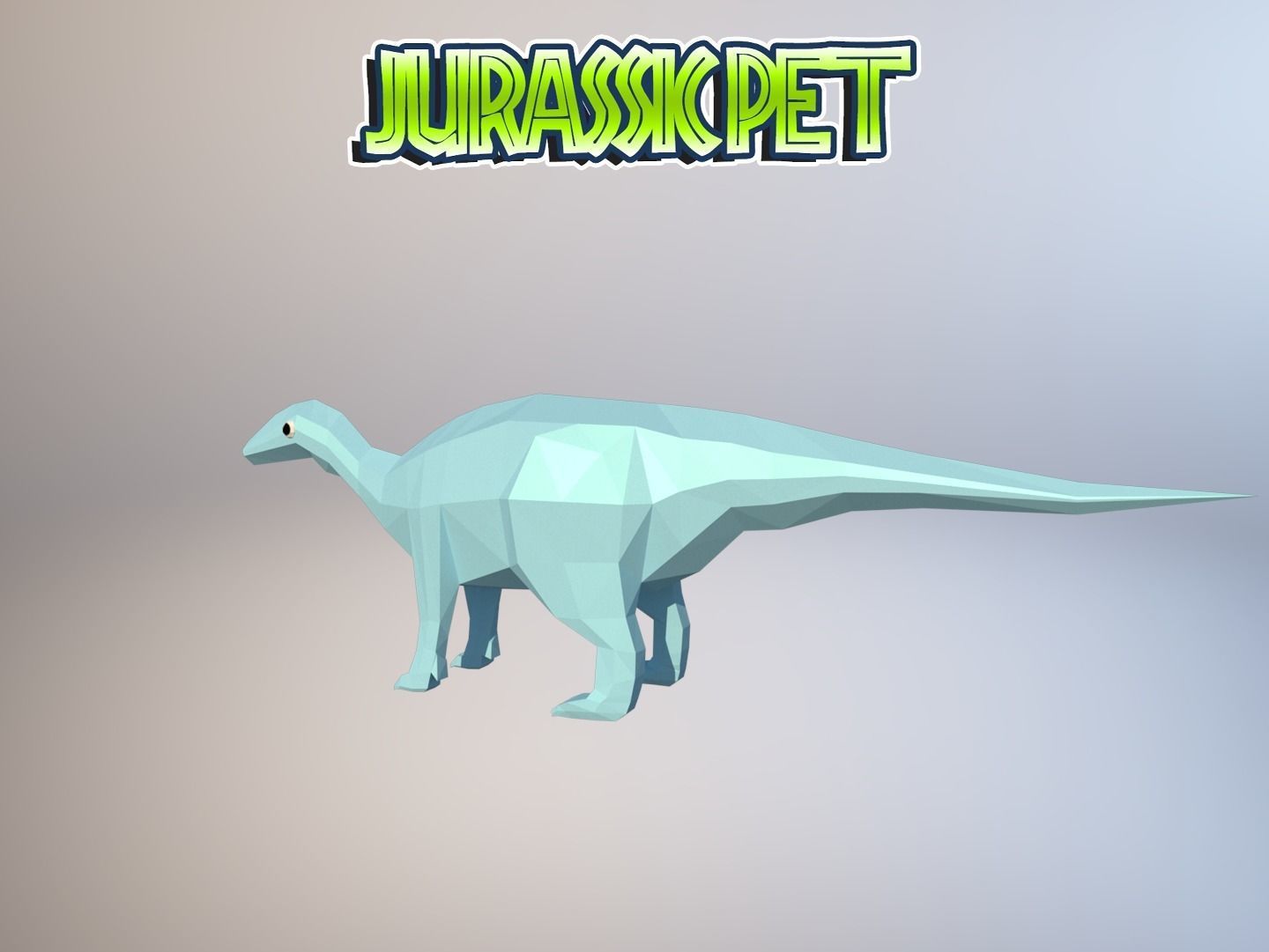 Iguanodon bernissartensis Low-poly 3D model_1