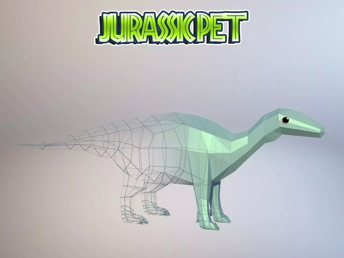 Iguanodon bernissartensis Low-poly 3D model_0