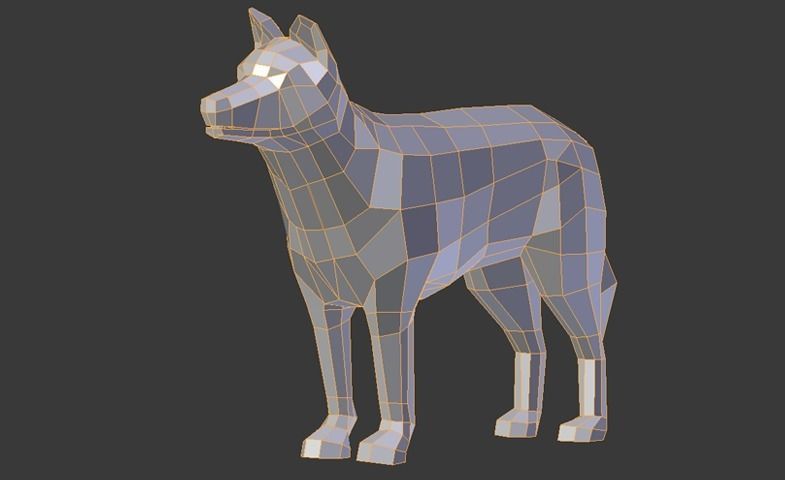 German Shepherd Low-poly 3D model_9