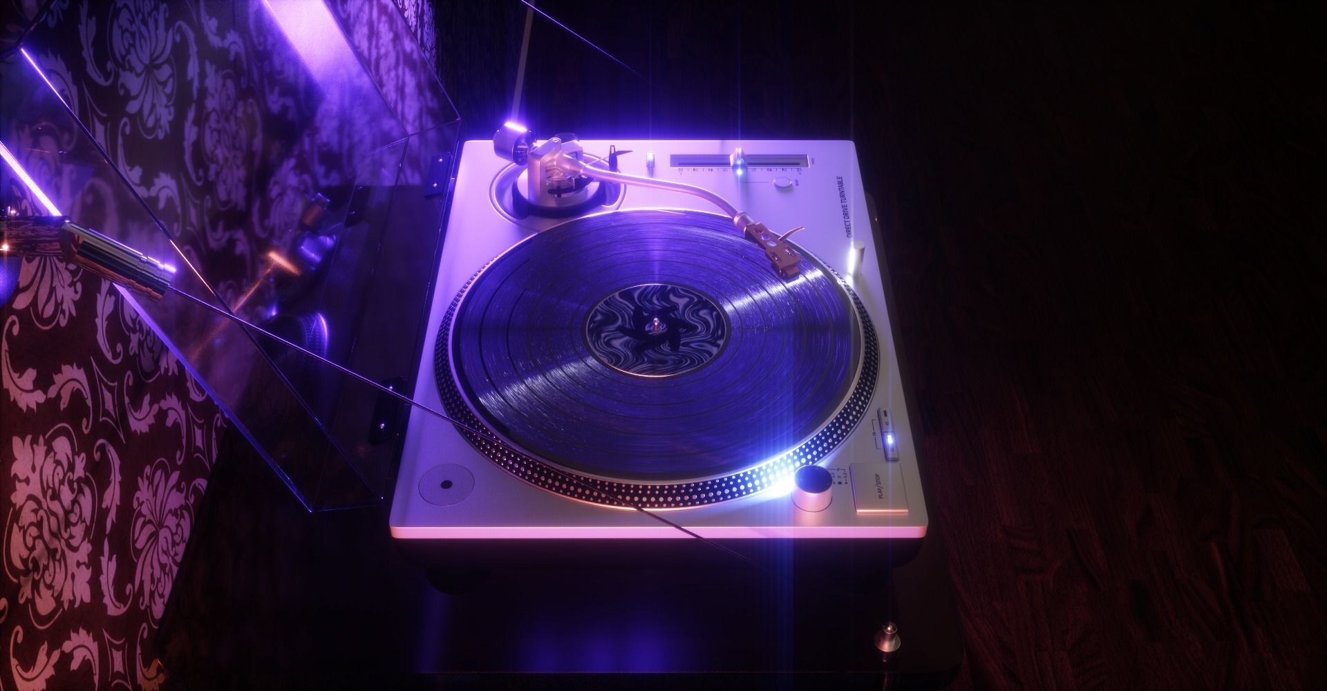 Technics Turntable Vinyl Record Player 3D model_10