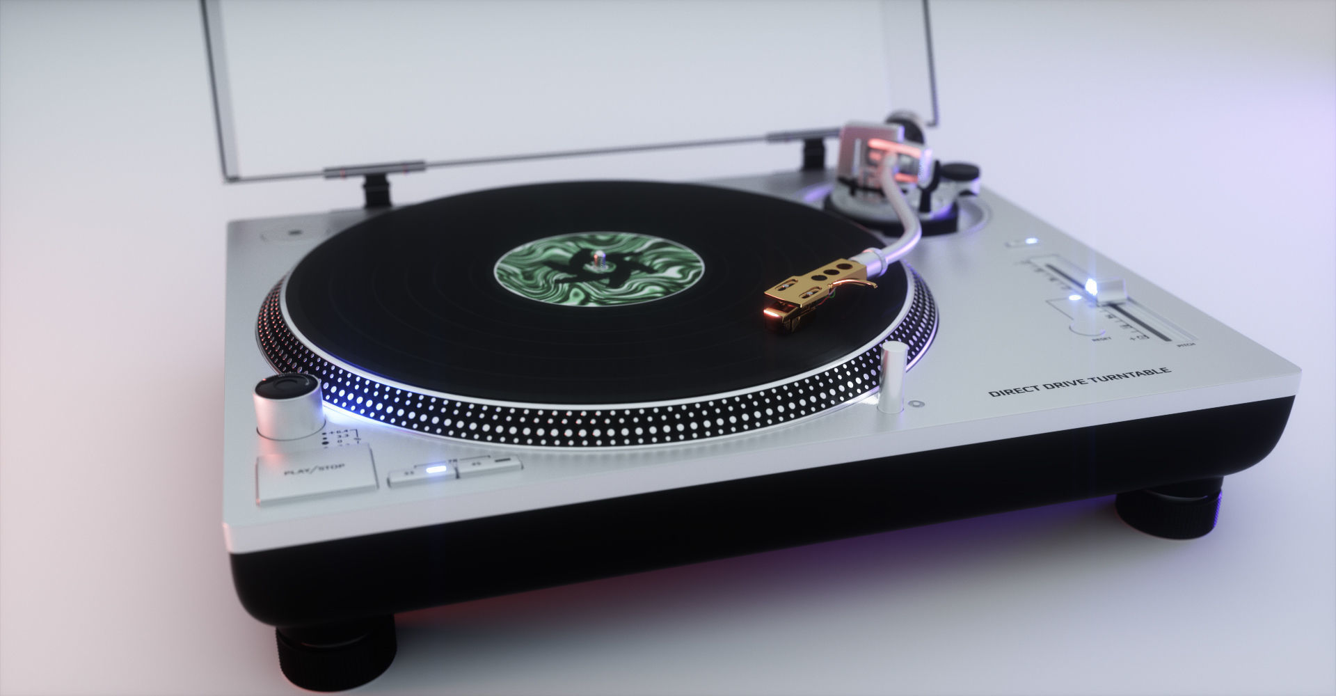 Technics Turntable Vinyl Record Player 3D model_2