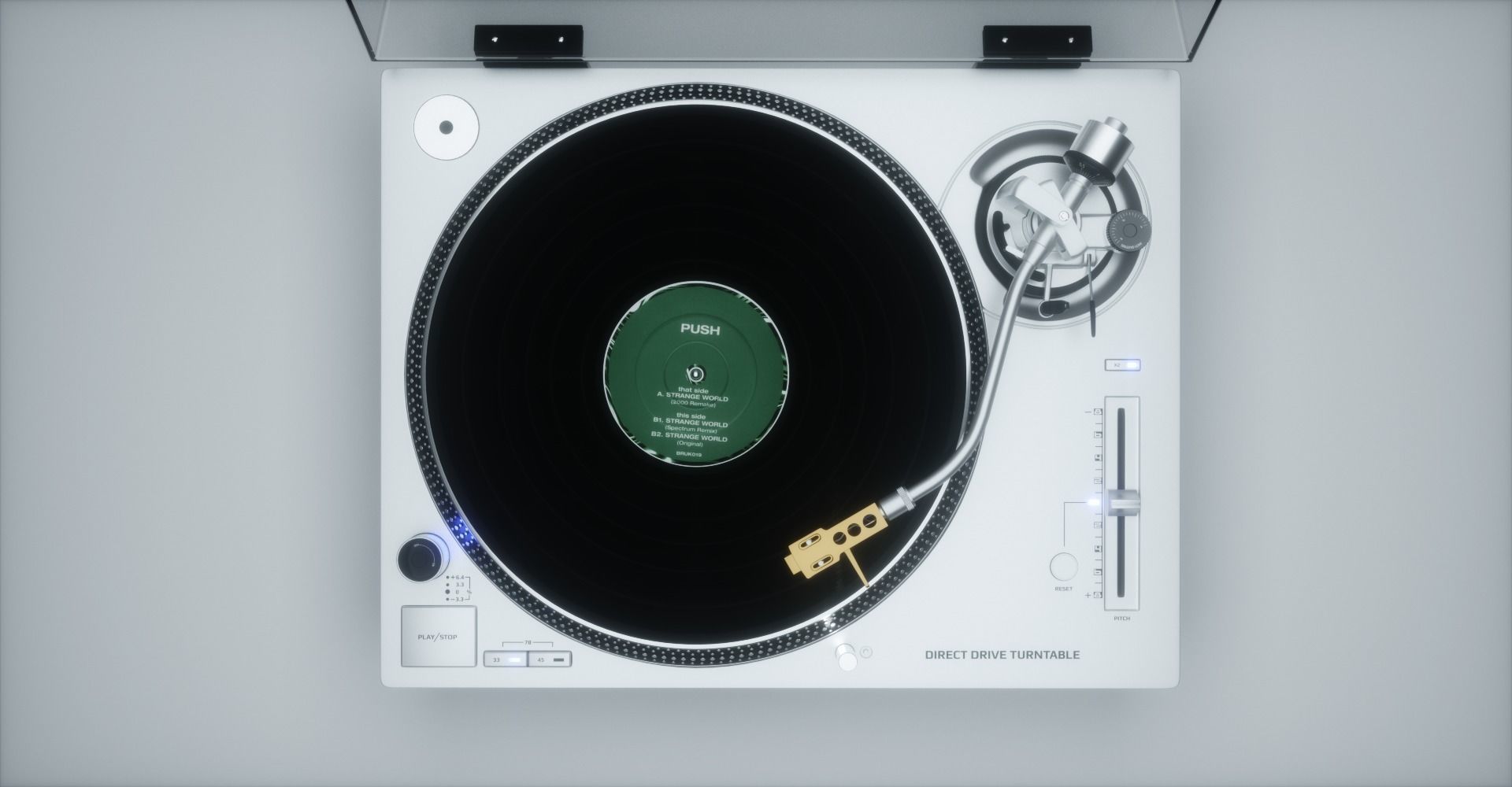 Technics Turntable Vinyl Record Player 3D model_5