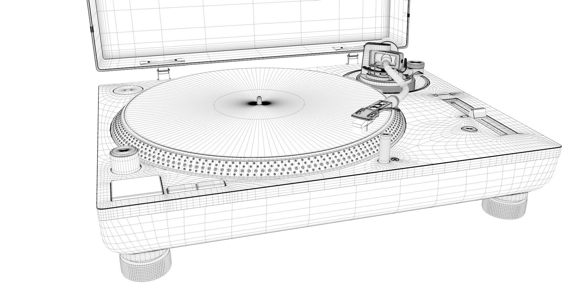 Technics Turntable Vinyl Record Player 3D model_3