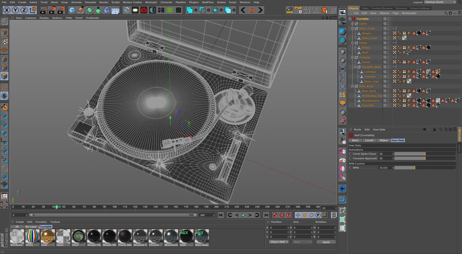 Technics Turntable Vinyl Record Player 3D model_18