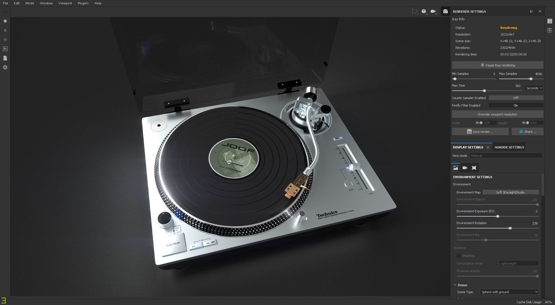 Technics Turntable Vinyl Record Player 3D model_19