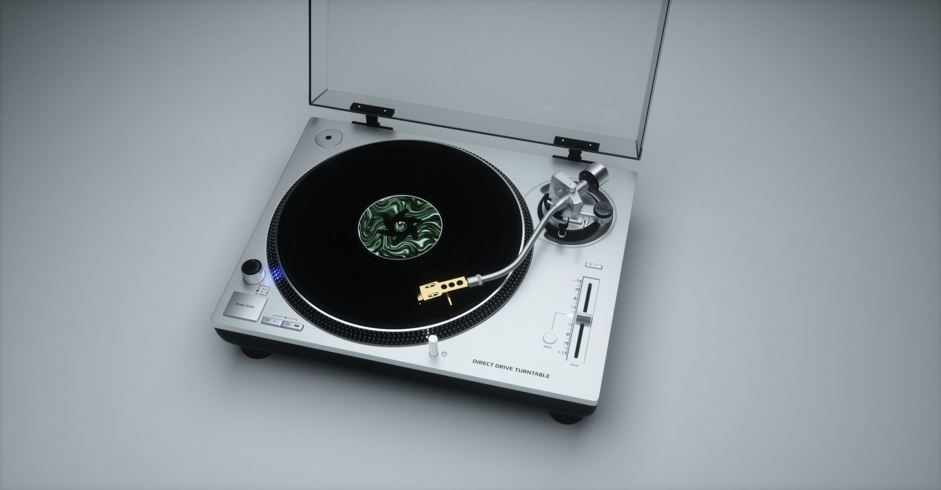 Technics Turntable Vinyl Record Player 3D model_4