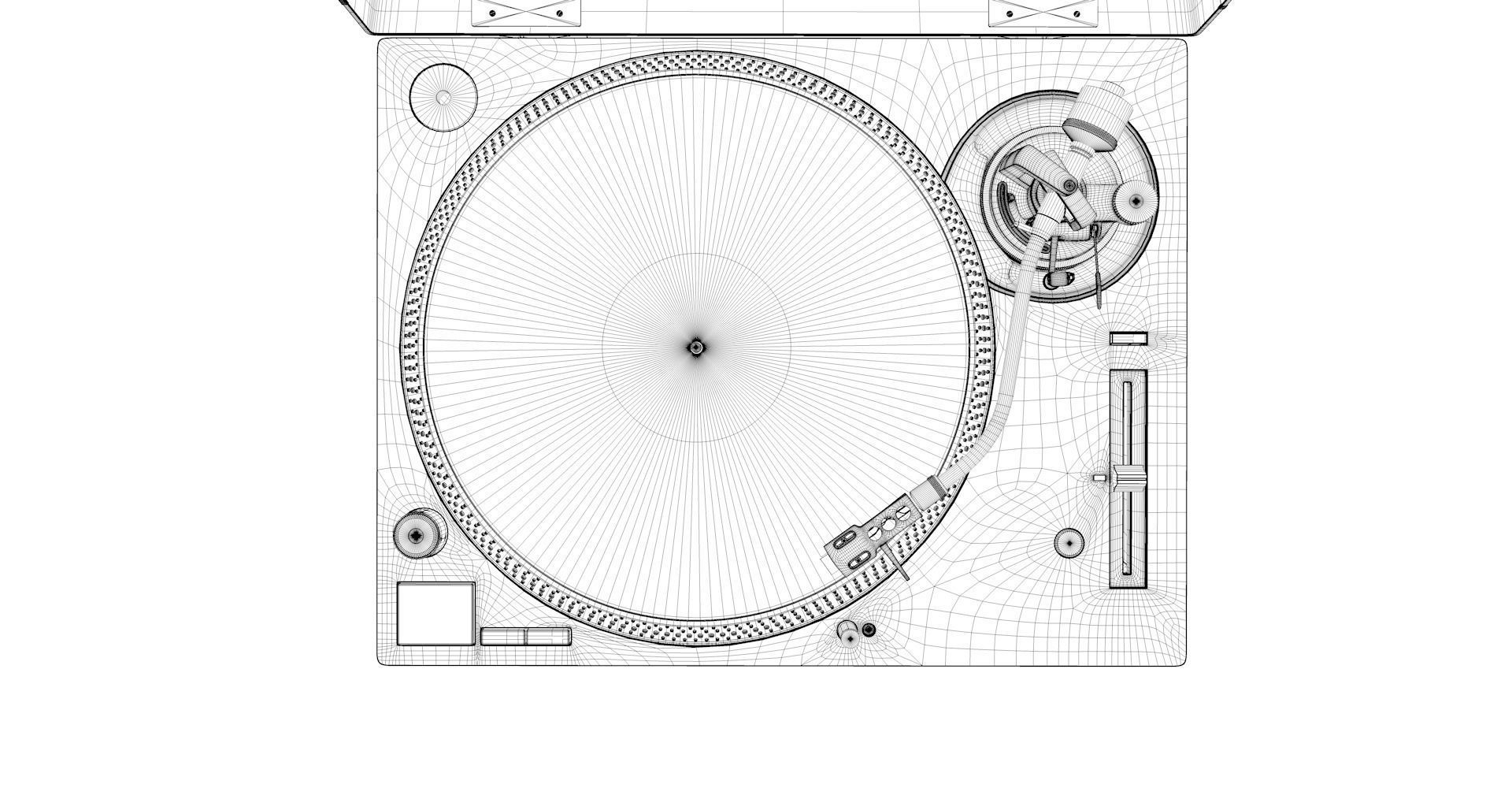 Technics Turntable Vinyl Record Player 3D model_7