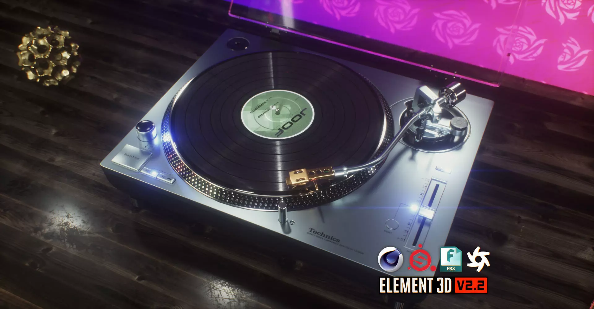 Technics Turntable Vinyl Record Player 3D model_0