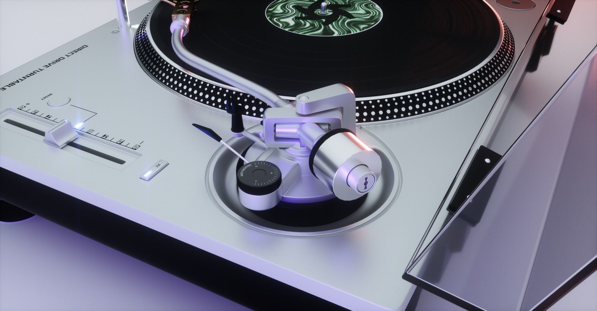 Technics Turntable Vinyl Record Player 3D model_13