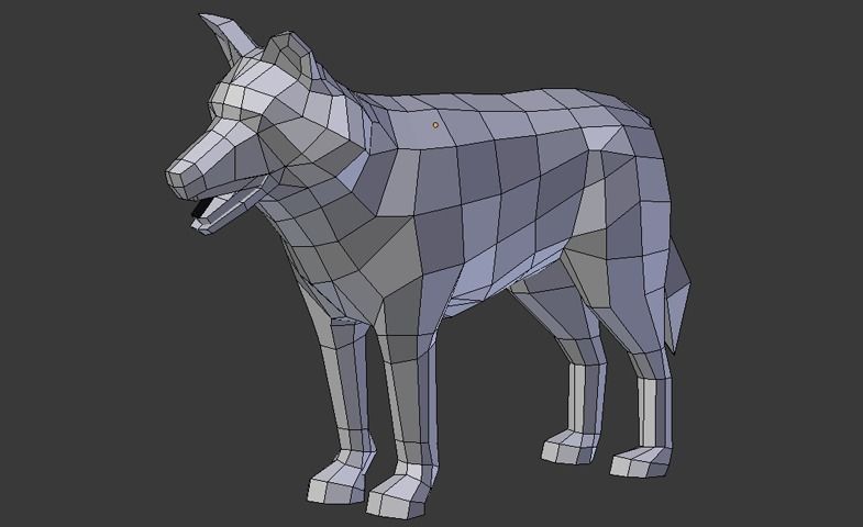 Gray Wolf Low-poly 3D model_7