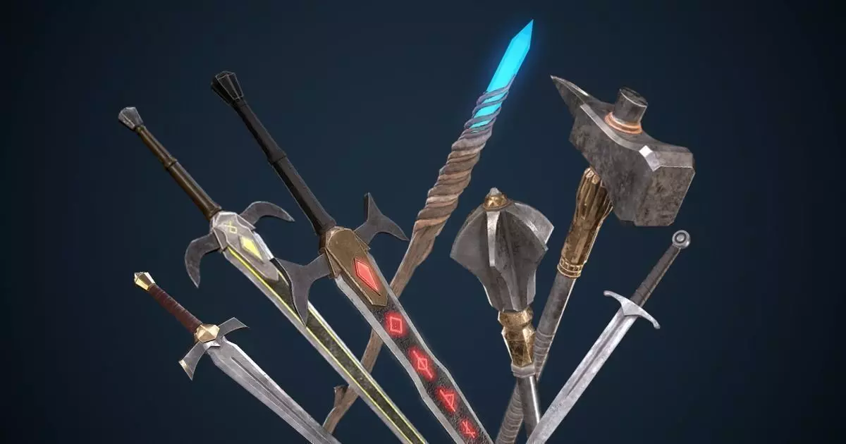 Fantasy Weapon Pack PBR Low-poly 3D model_0