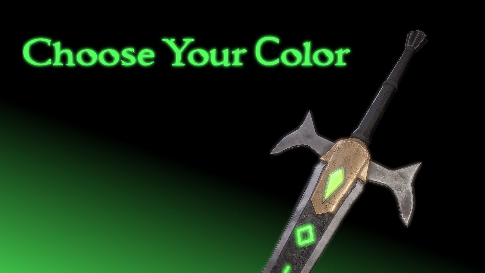 Fantasy Runesword PBR Low-poly 3D model_9