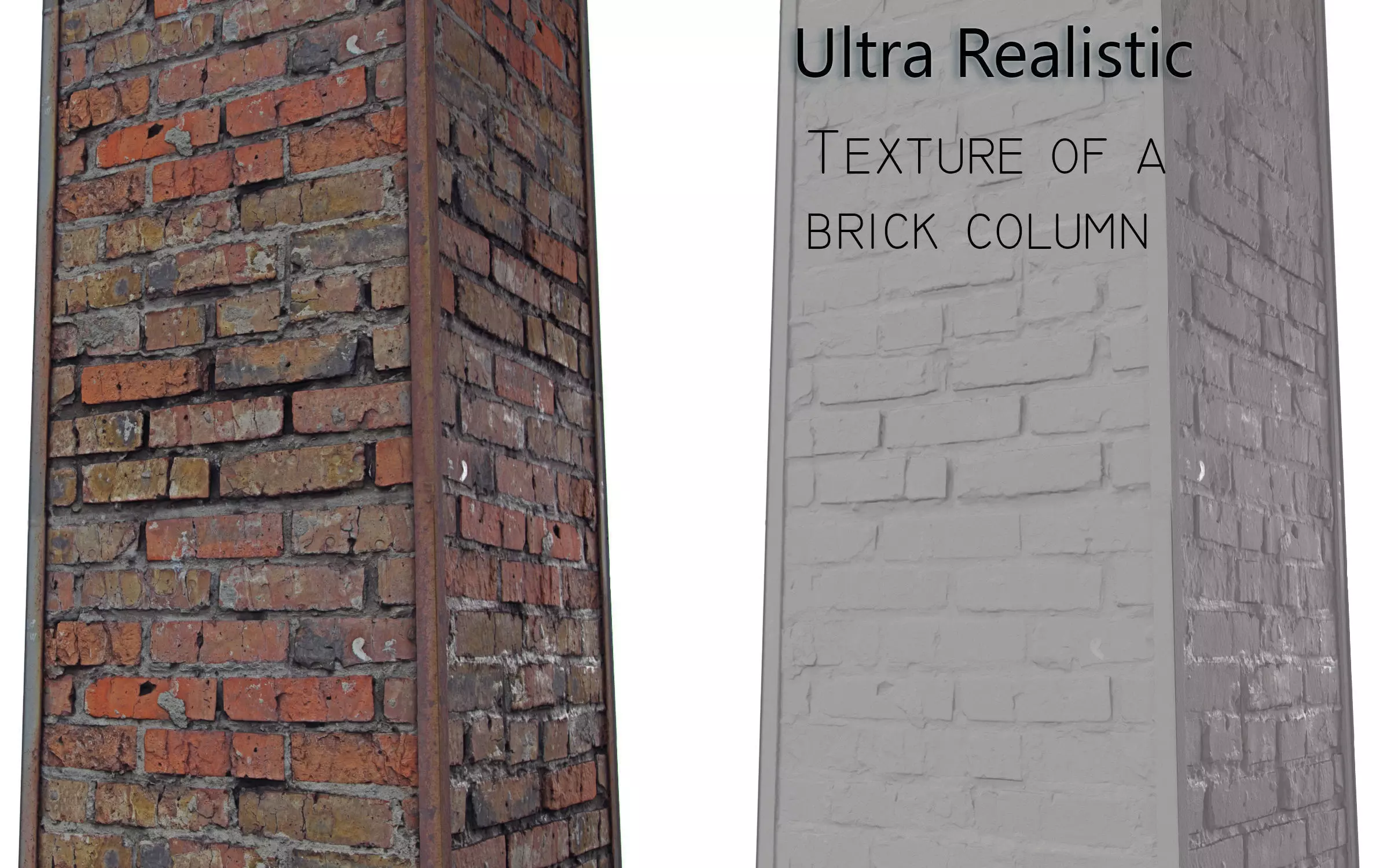 Brick column Scan texture 3D model | CGTrader