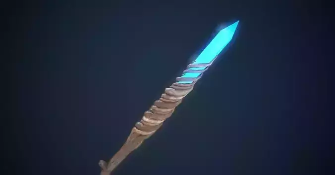 Fantasy Wizard Staff PBR Low-poly 3D model