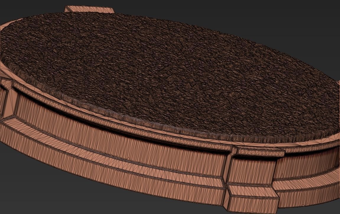 Decorative Grass Base Stand for figurines 3D print model_12