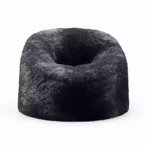 Sheepskin Beanbag Gray 3D model
