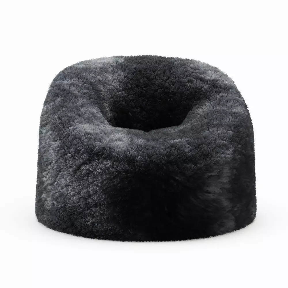 Sheepskin Beanbag Gray 3D model_0
