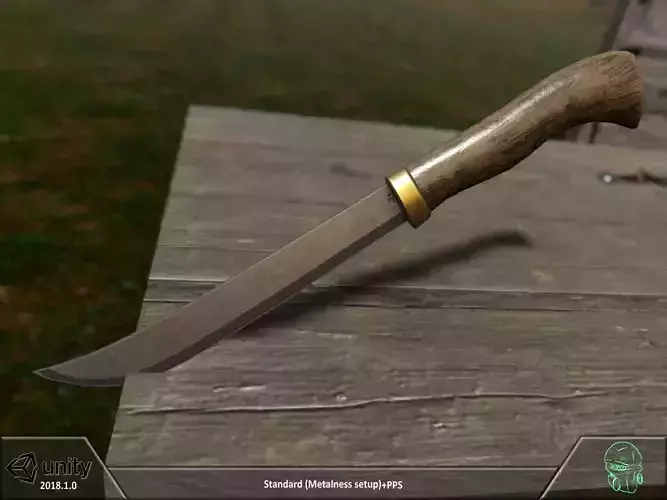 Knife with wooden handle Free low-poly 3D model