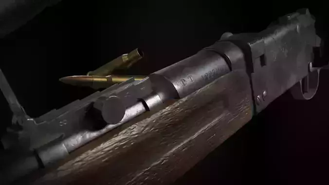 Lebel 1886 M93 With Scope and Bayonet Low-poly 3D model