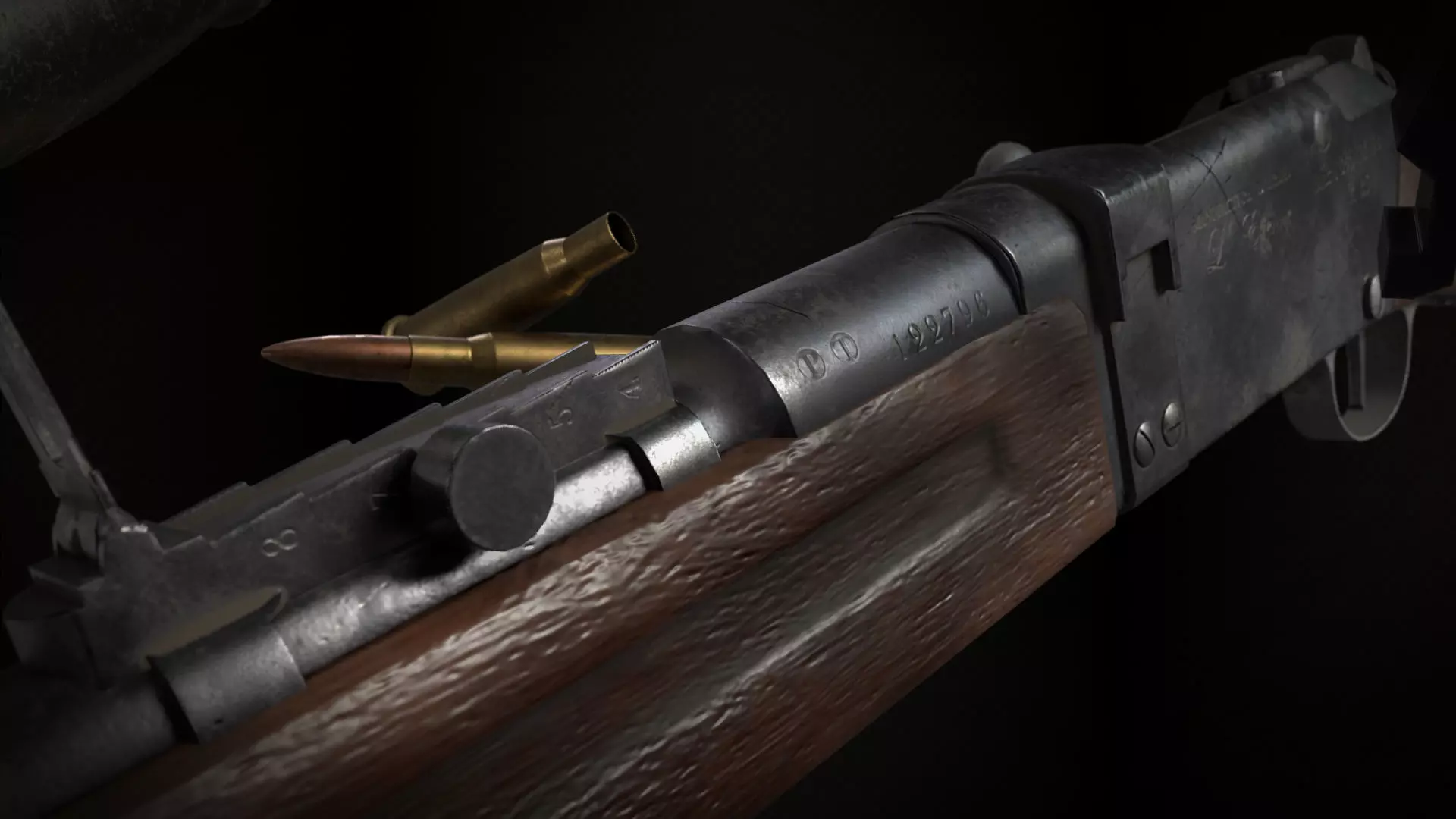 Lebel 1886 M93 With Scope and Bayonet Low-poly 3D model_0