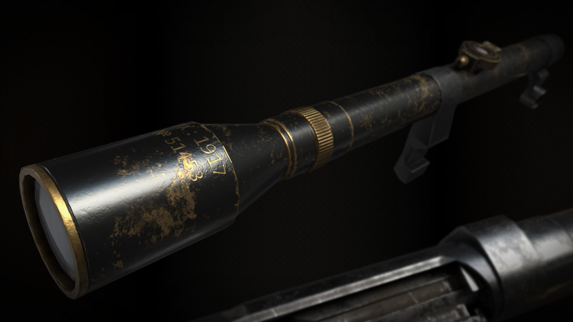 Lebel 1886 M93 With Scope and Bayonet Low-poly 3D model_1